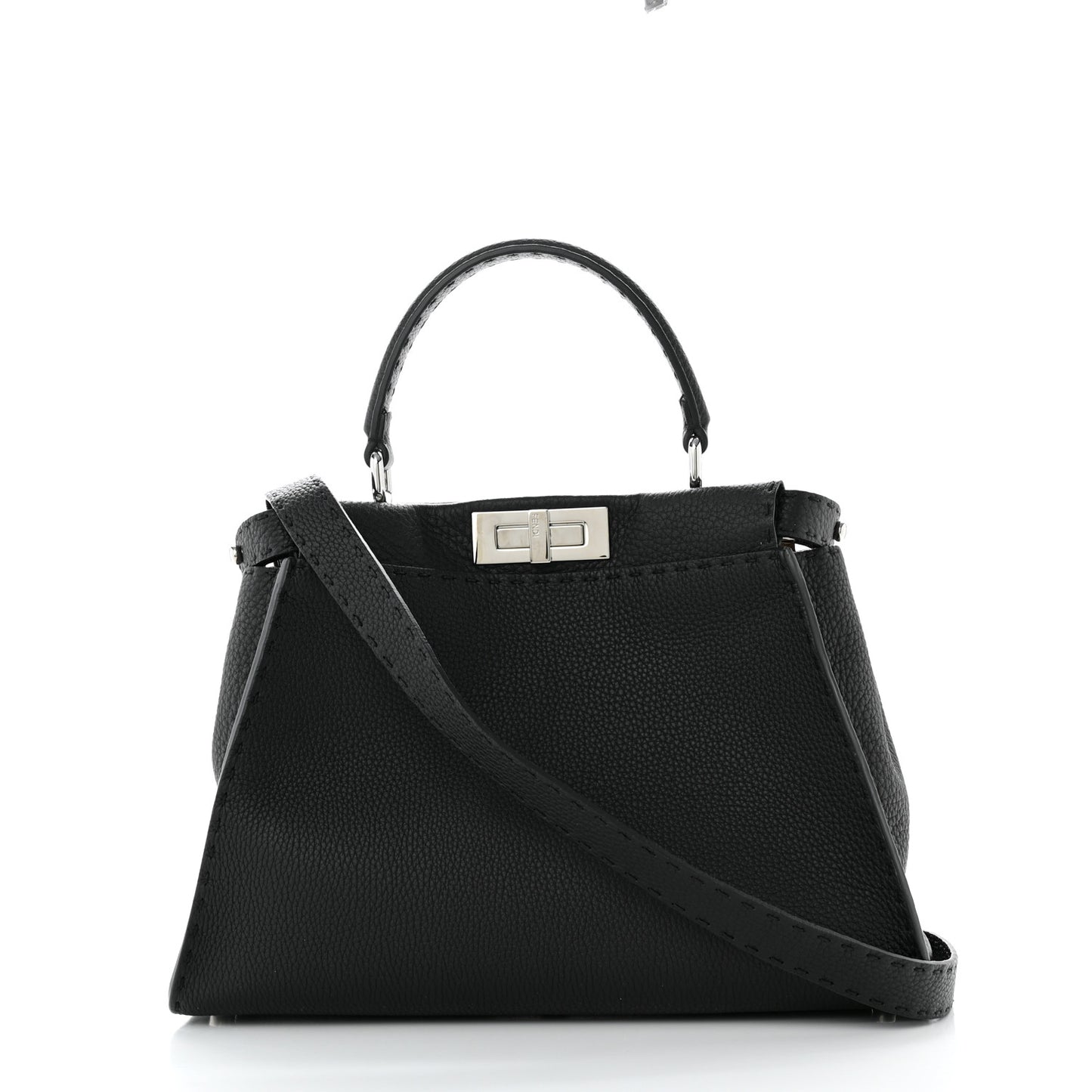 Cuoio Romano Selleria Bi-Color Medium Peekaboo Iconic Satchel Black Mou