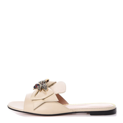Gucci Nappa Queen Margaret Flat Slide Sandals 41 Vintage White 1 of 8