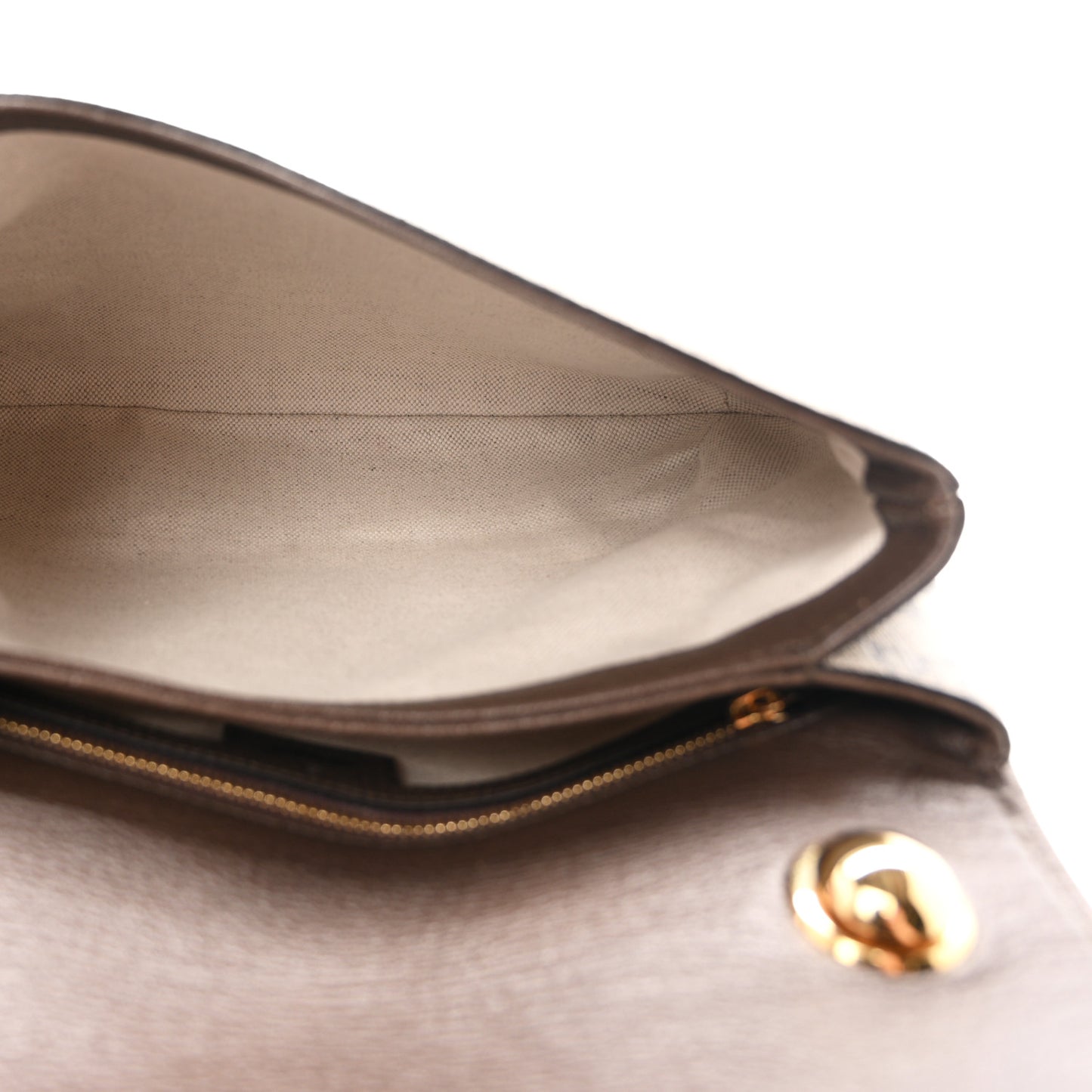 GG Supreme Monogram Textured Dollar Calfskin Web Medium Blondie Top Handle Shoulder Flap Bag Beige Ebony New Acero