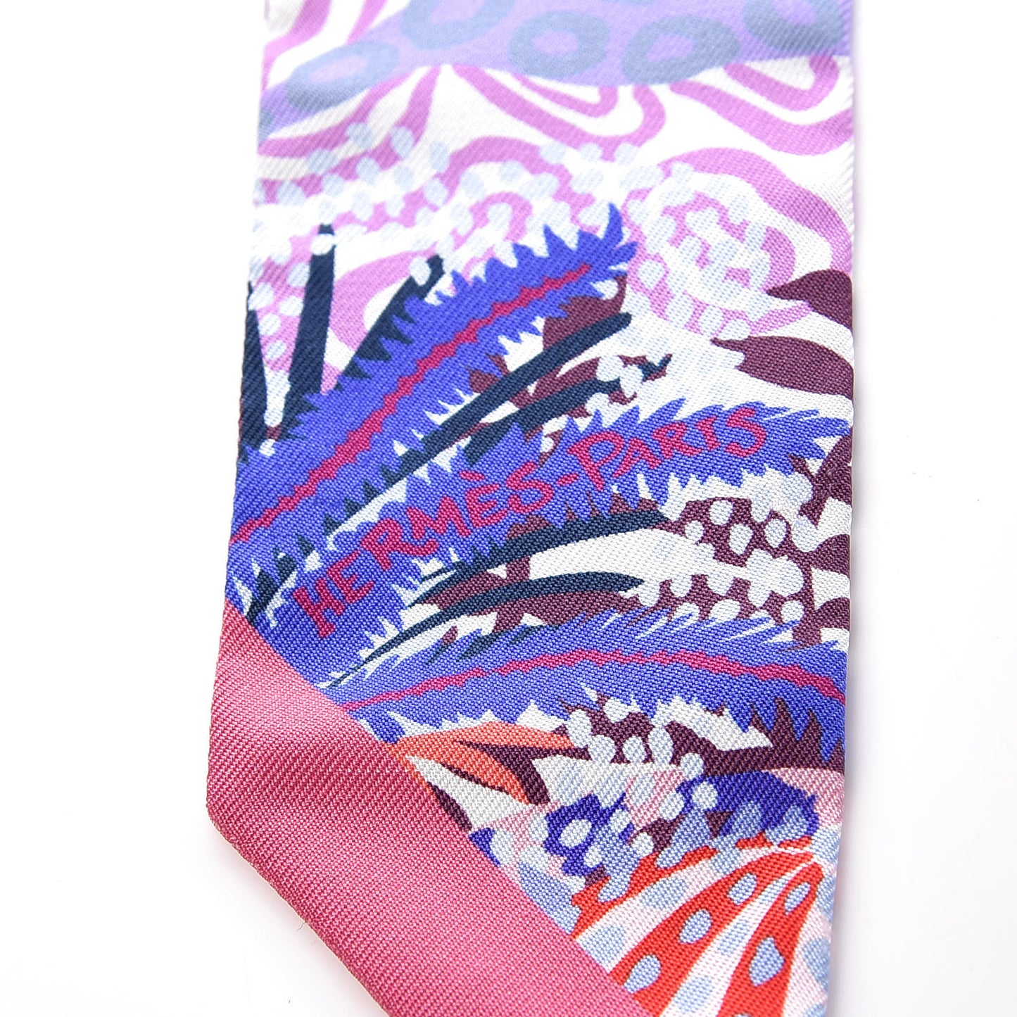 Silk Under The Waves Twilly Framboise Parme Rouge