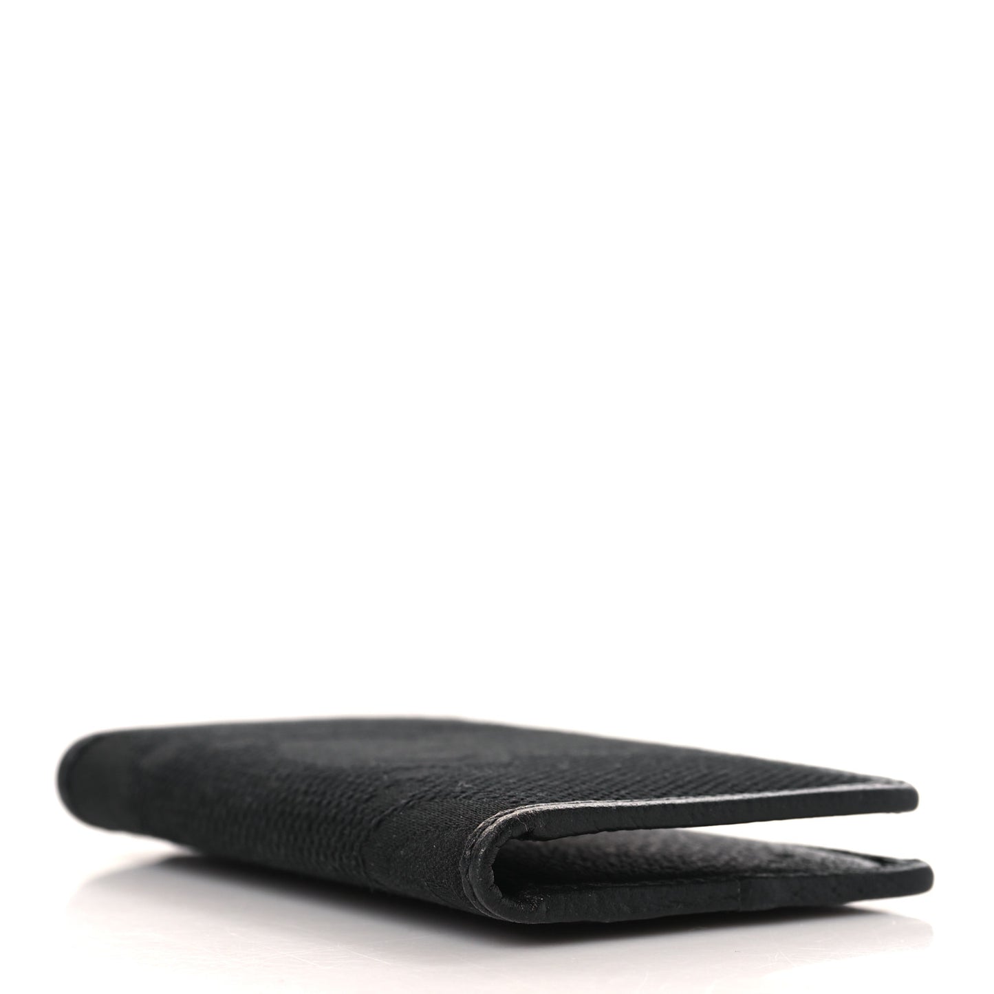 Canvas Monogram Jumbo GG Textured Dollar Calfskin Card Case Black