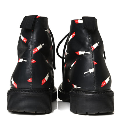 Saint Laurent Smooth Calfskin Rangers Boots 37 Black Red 11 of 22