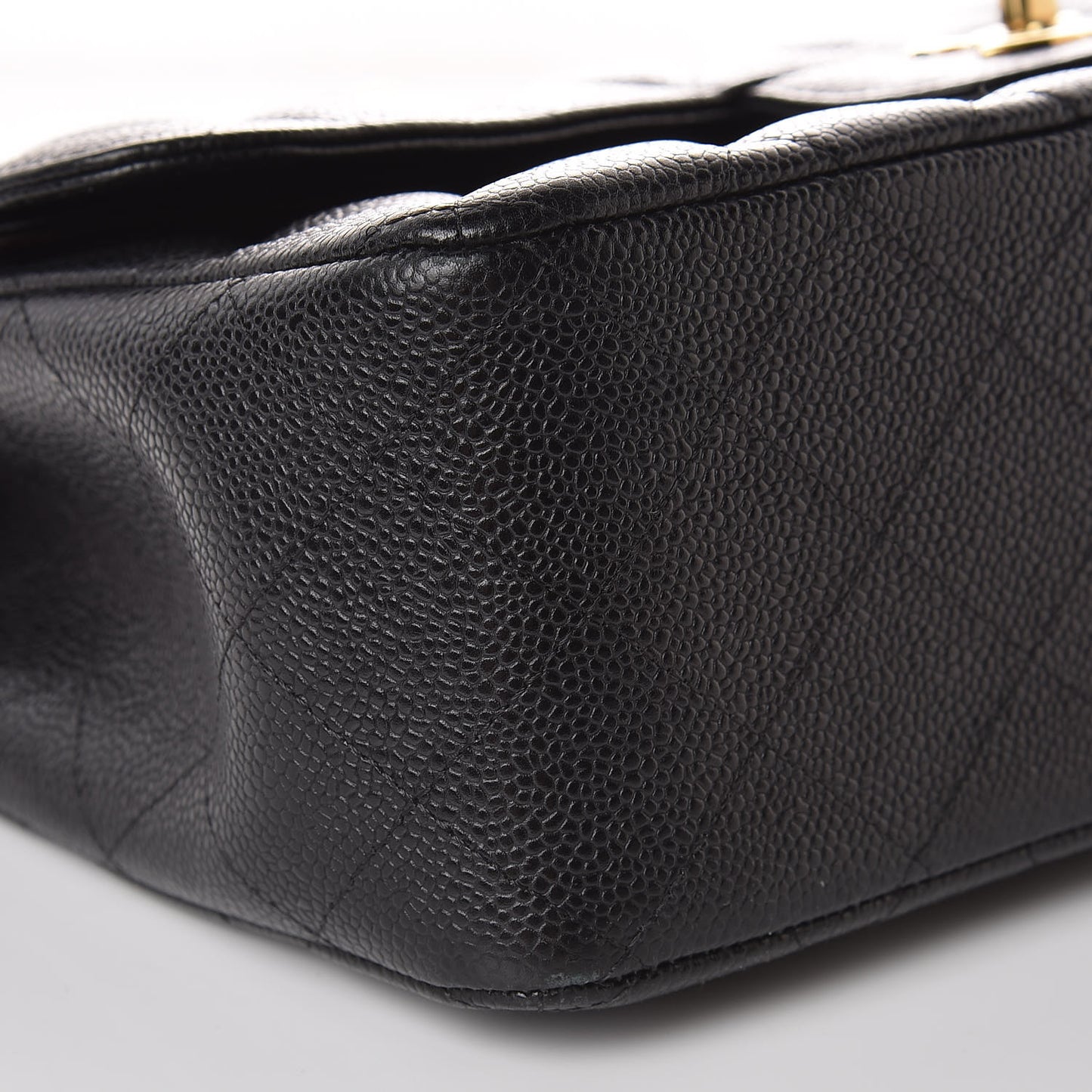Caviar Quilted Jumbo Double Flap Black