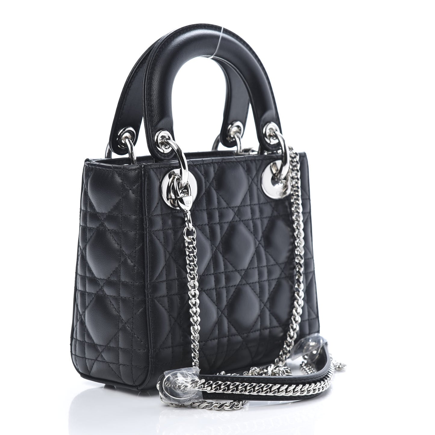 Lambskin Cannage Mini Lady Dior Black
