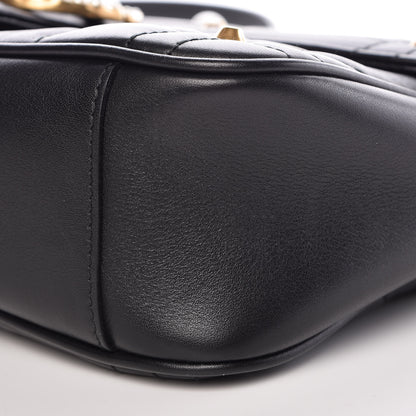 Gucci Calfskin Matelasse Studded Small Pearly GG Marmont Shoulder Bag Black 9 of 9