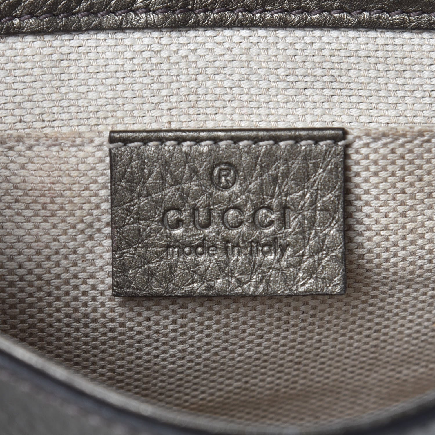 Gucci Metallic Pebbled Calfskin Small Soho Flap Crossbody Sasso 6 of 11