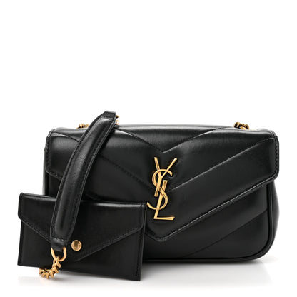 Saint Laurent Lambskin Chevron Quilted Mini Loulou Black 3 of 11