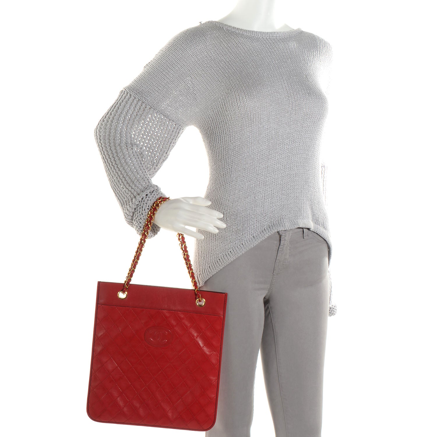 Chanel Lambskin Quilted Portfolio Bag Red 2 of 8