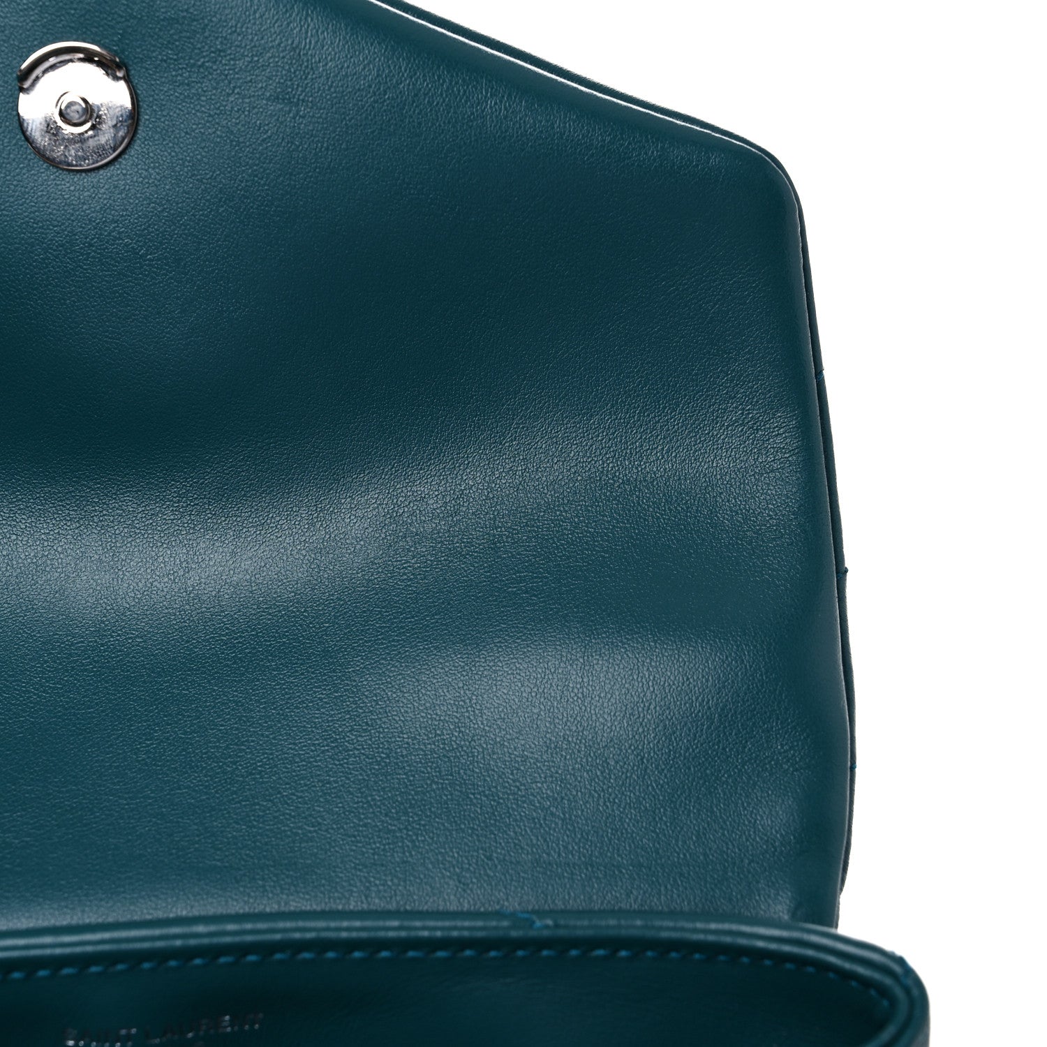 Saint Laurent Calfskin Y Quilted Monogram Toy Loulou Satchel Dark Turquoise 13 of 13