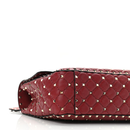 Valentino Garavani Nappa Large Rockstud Spike Shoulder Bag Rubino 8 of 9