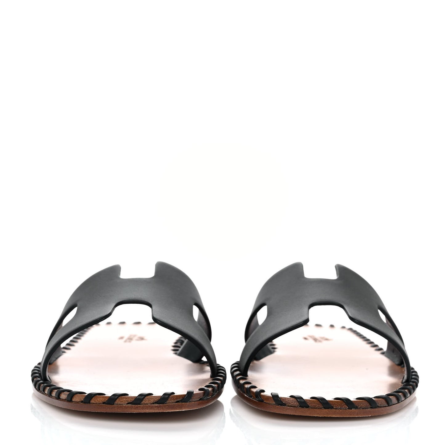 Box Calfskin Braided Oran Sandals 35.5 Black