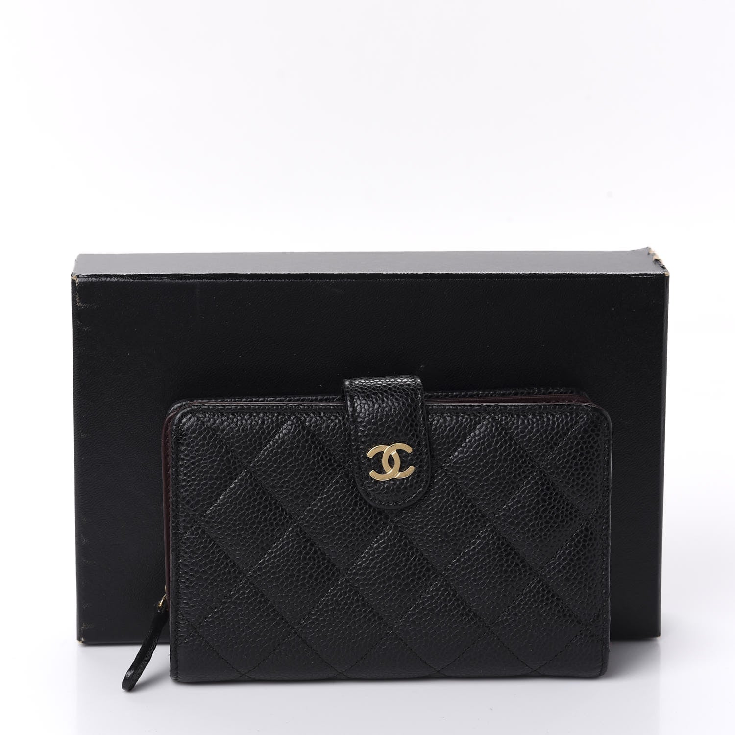 Chanel Caviar Quilted Zipped Pocket Wallet Black 9 of 9