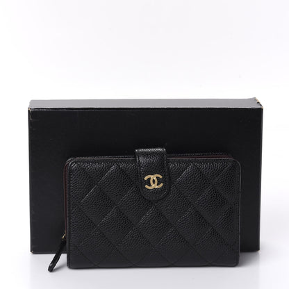 Chanel Caviar Quilted Zipped Pocket Wallet Black 9 of 9