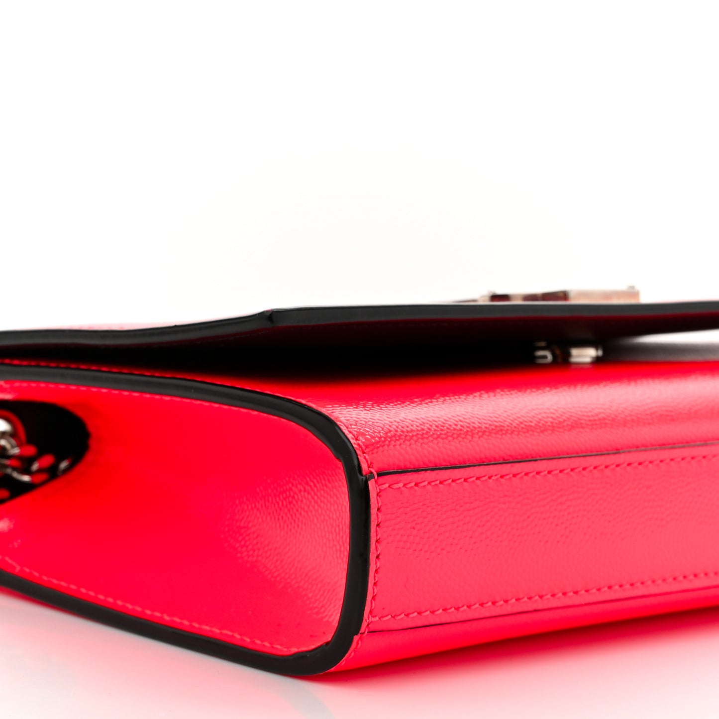 Patent Grain de Poudre Small Monogram Kate Satchel Neon Pink