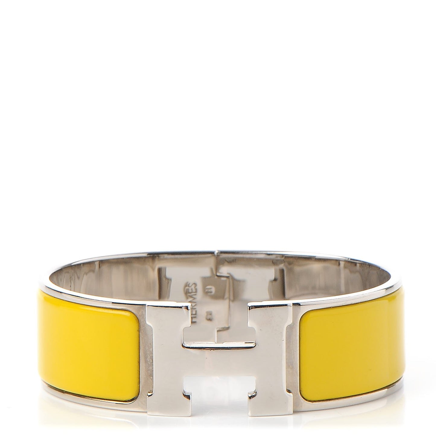 Enamel Clic Clac H Wide Bracelet GM Jaune Soleil