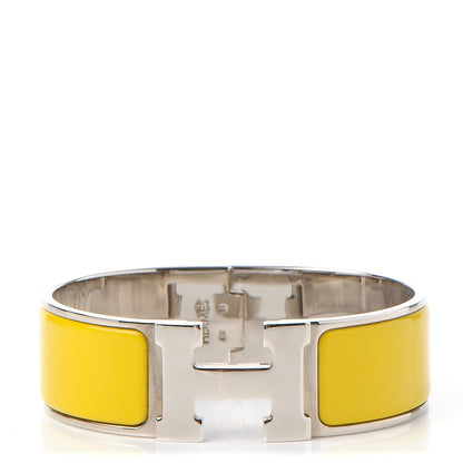 Hermes Enamel Clic Clac H Wide Bracelet GM Jaune Soleil 1 of 4