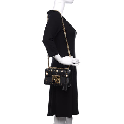 Gucci Calfskin Studded Small Padlock Shoulder Bag Black 2 of 11