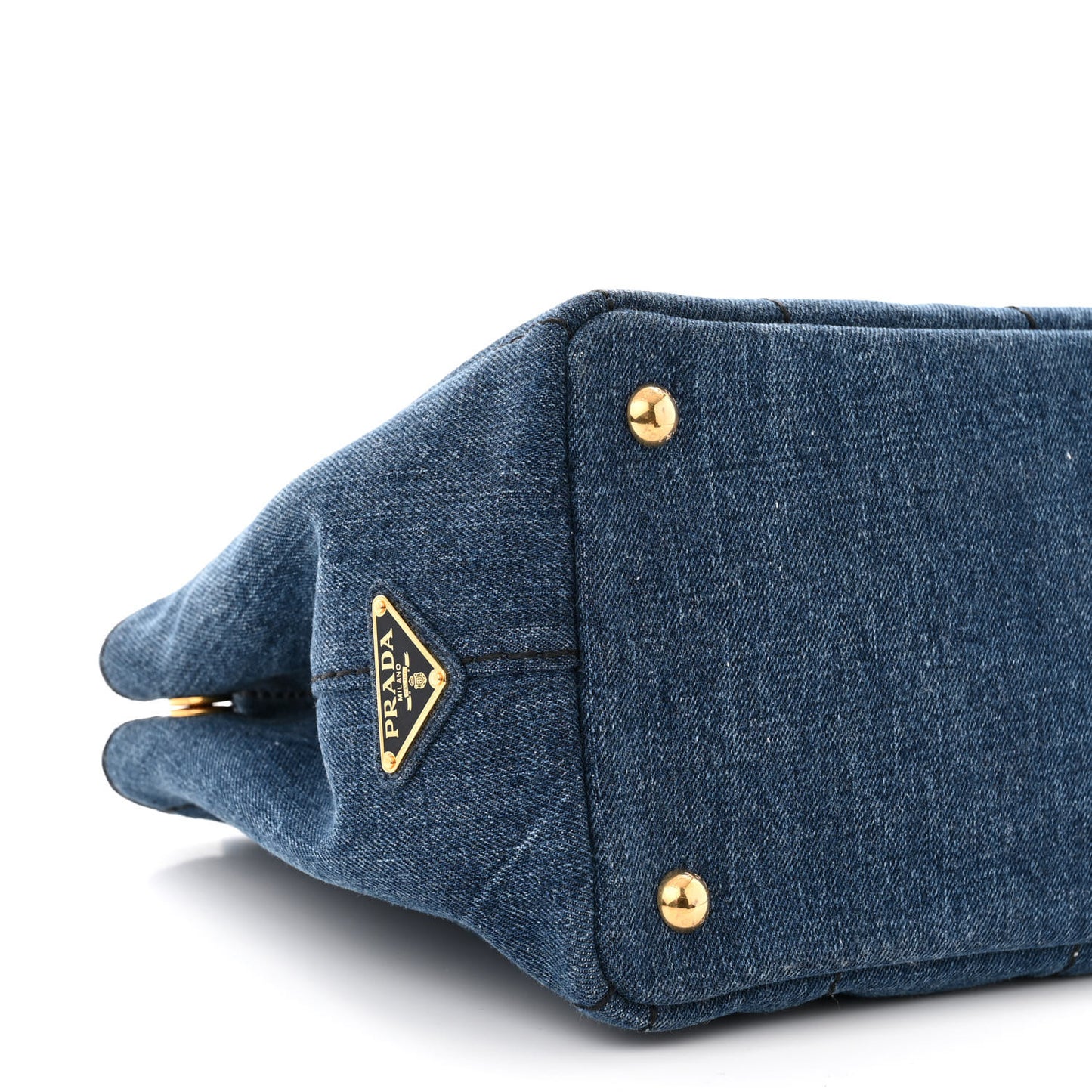 Denim Small Logo Tote Bleu