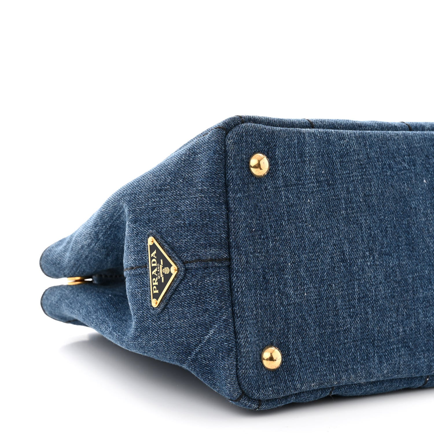 Prada Denim Small Logo Tote Bleu 10 of 11