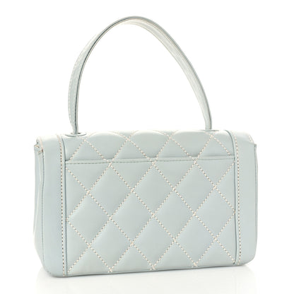 Chanel Calfskin Quilted Wild Stitch Flap Light Blue 3 of 9