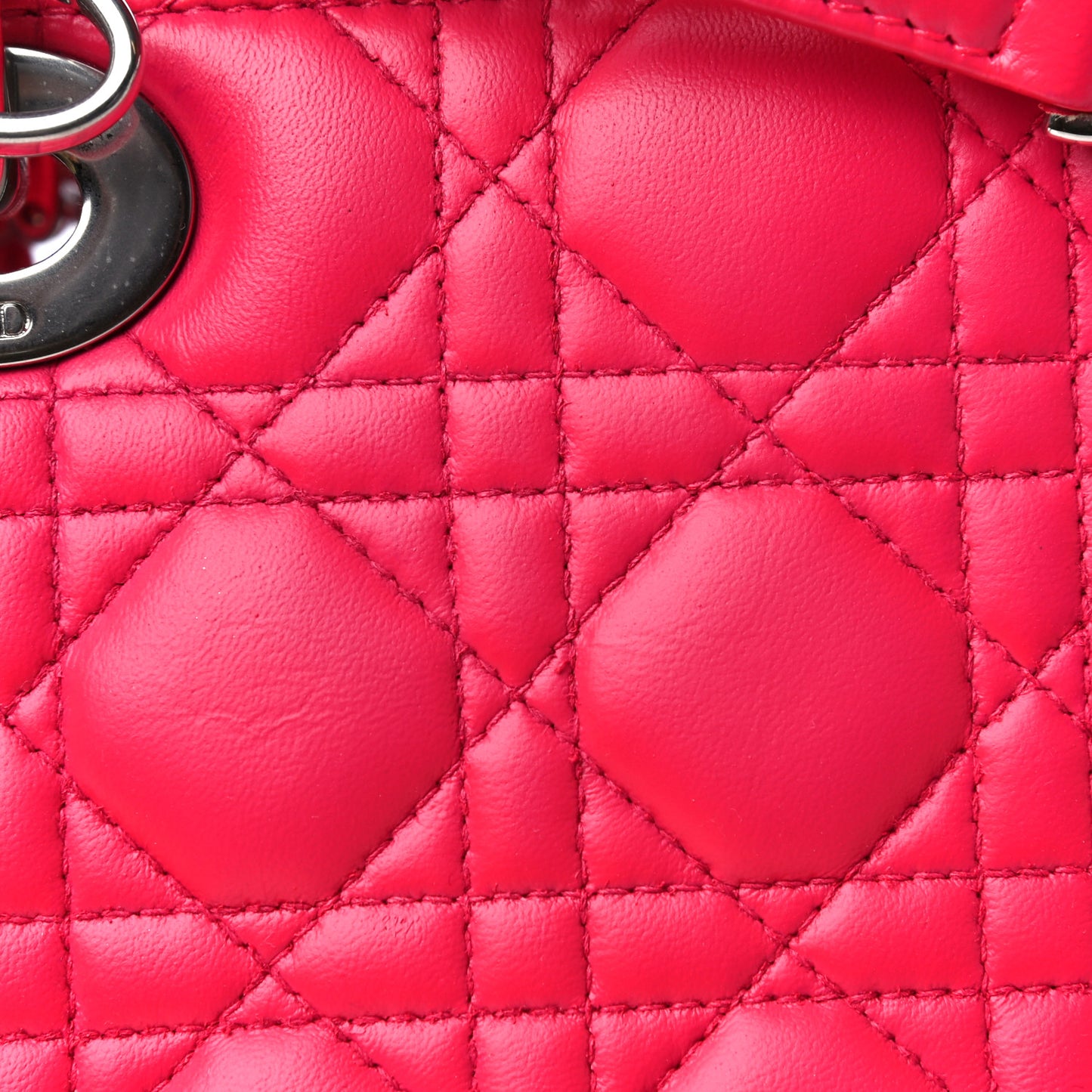 Lambskin Cannage Medium Lady Dior Pink