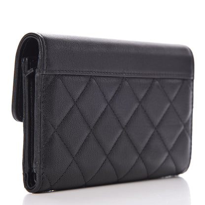 Chanel Lambskin Quilted CC Box Flap Wallet Black 3 of 8