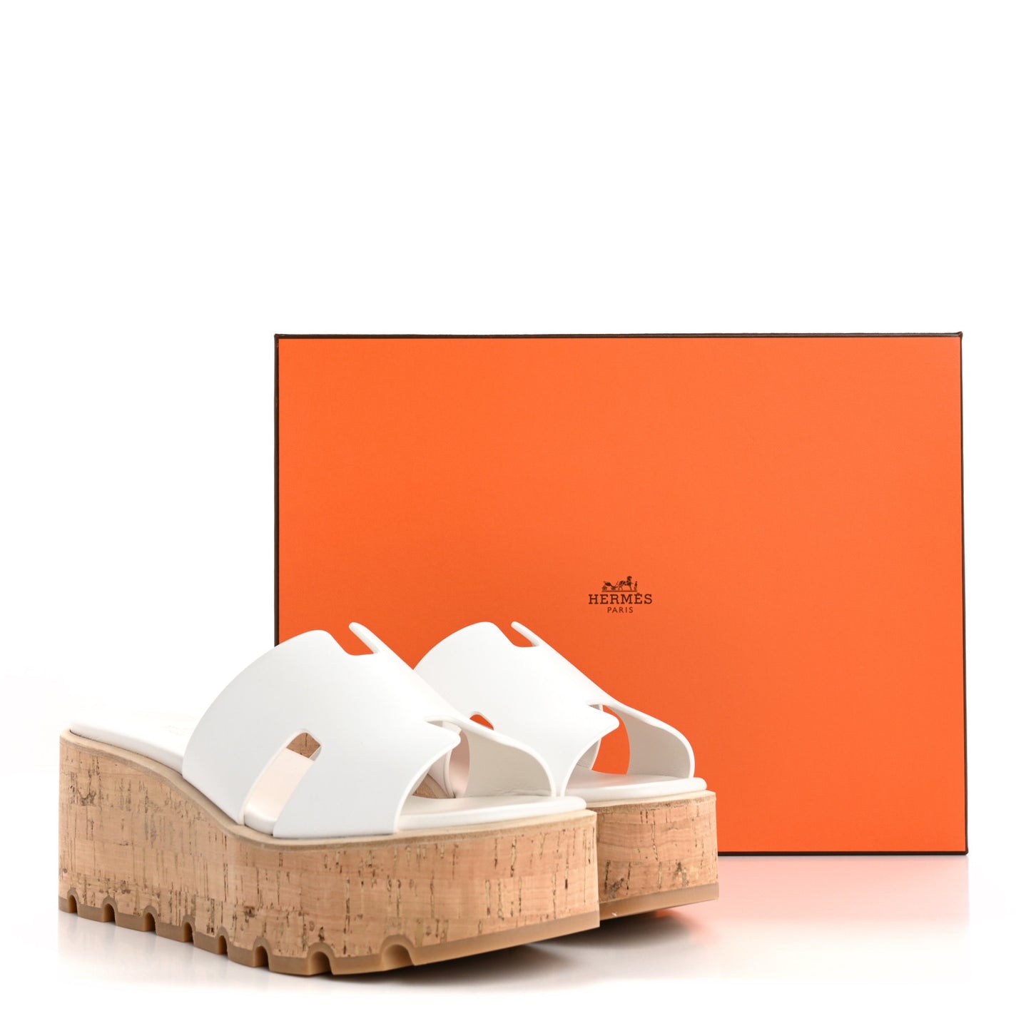 Calfskin Cork Eze 30 Sandals 38 White