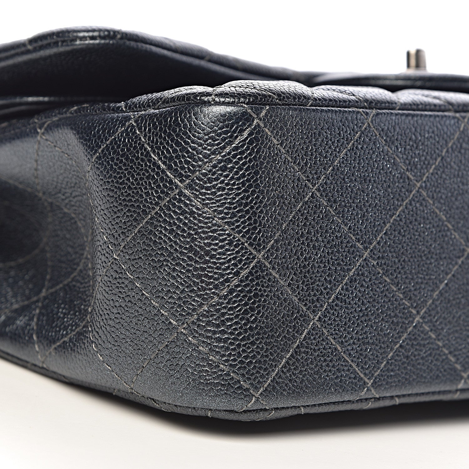 Chanel Pearly Caviar Quilted Jumbo Double Flap Black 10 of 12
