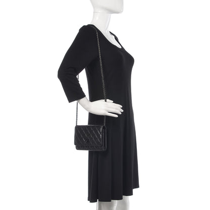 Chanel Aged Calfskin Reissue Wallet On Chain WOC So Black 2 of 12