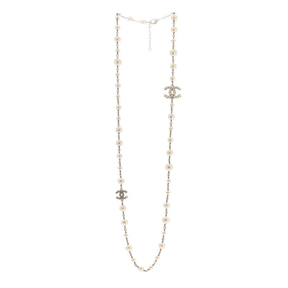 Chanel Graduated Pearl CC Long Necklace Gold 3 of 5
