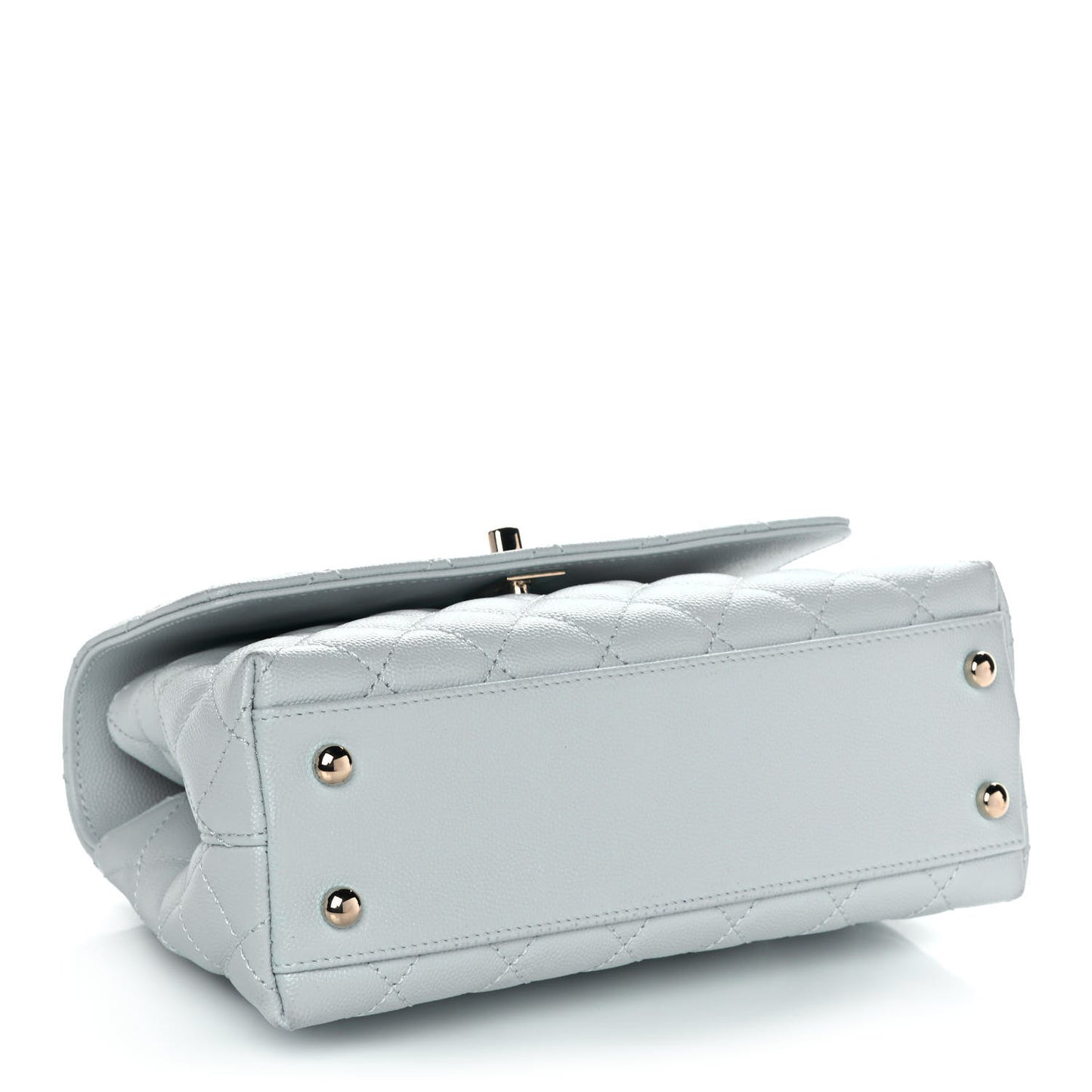 Caviar Quilted Mini Coco Handle Flap Light Blue