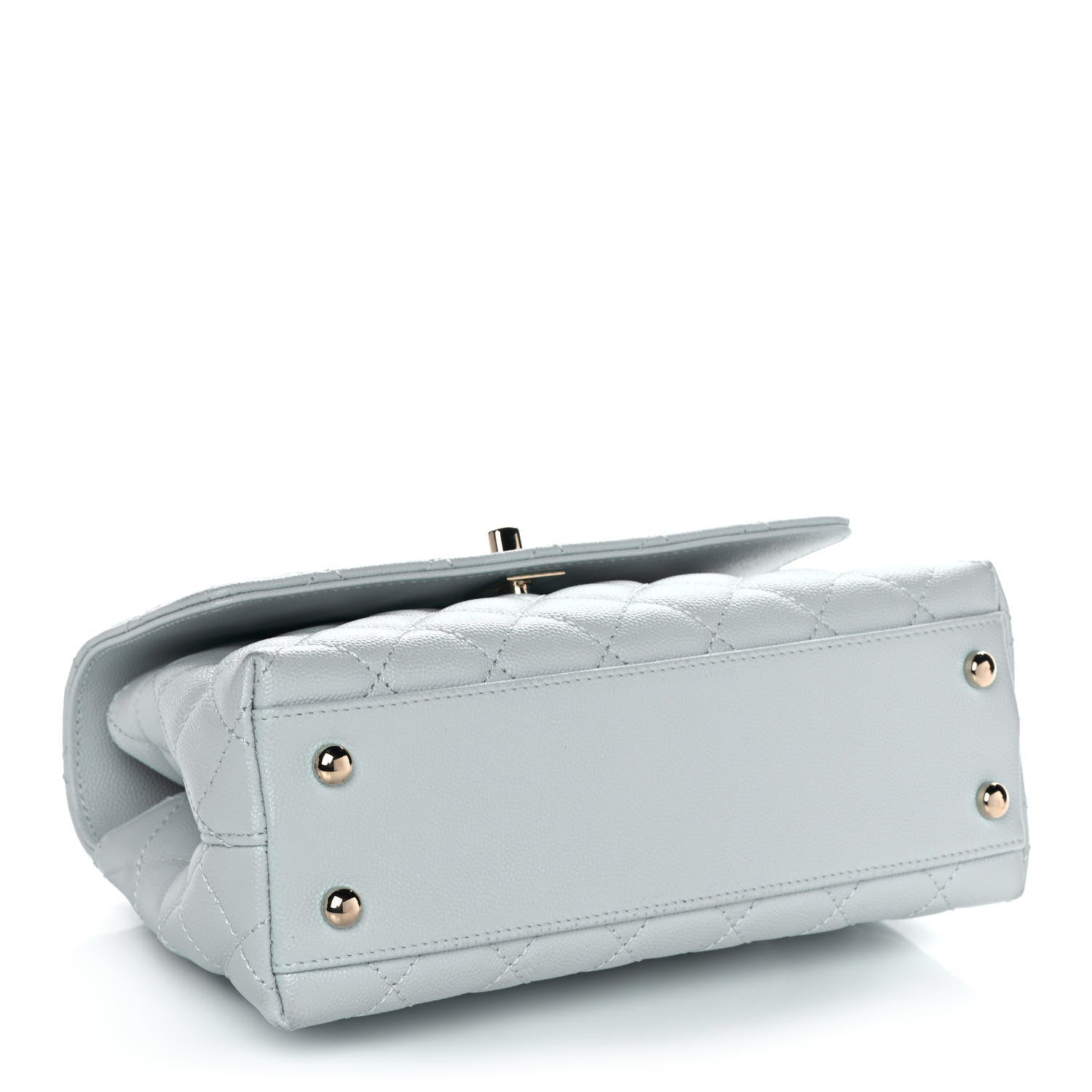 Chanel Caviar Quilted Mini Coco Handle Flap Light Blue 4 of 13