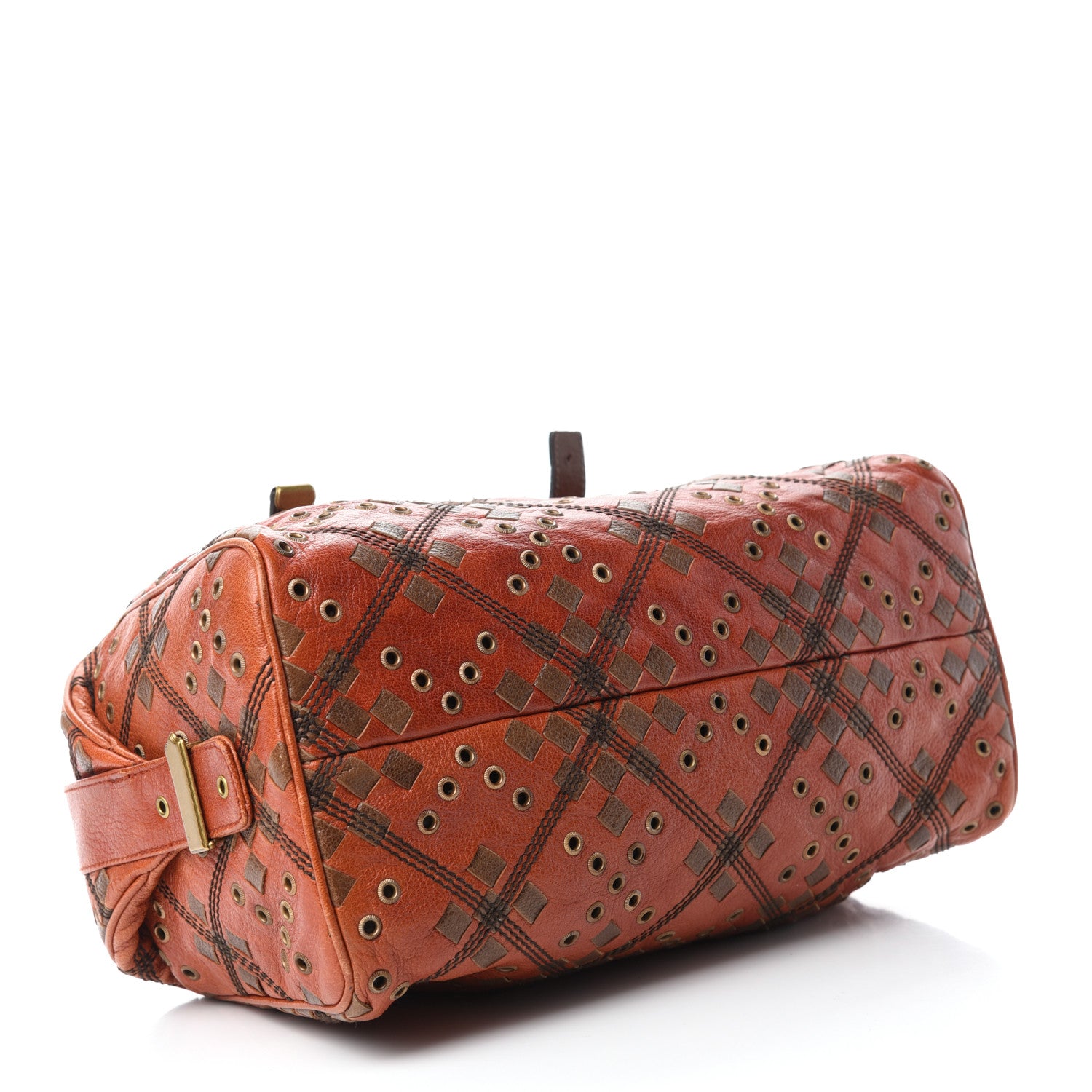 Bottega Veneta Goatskin Grommet Boston Orange 4 of 16