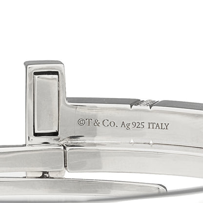 Tiffany Sterling Silver Diamond T Square Wrap Bracelet 3 of 4