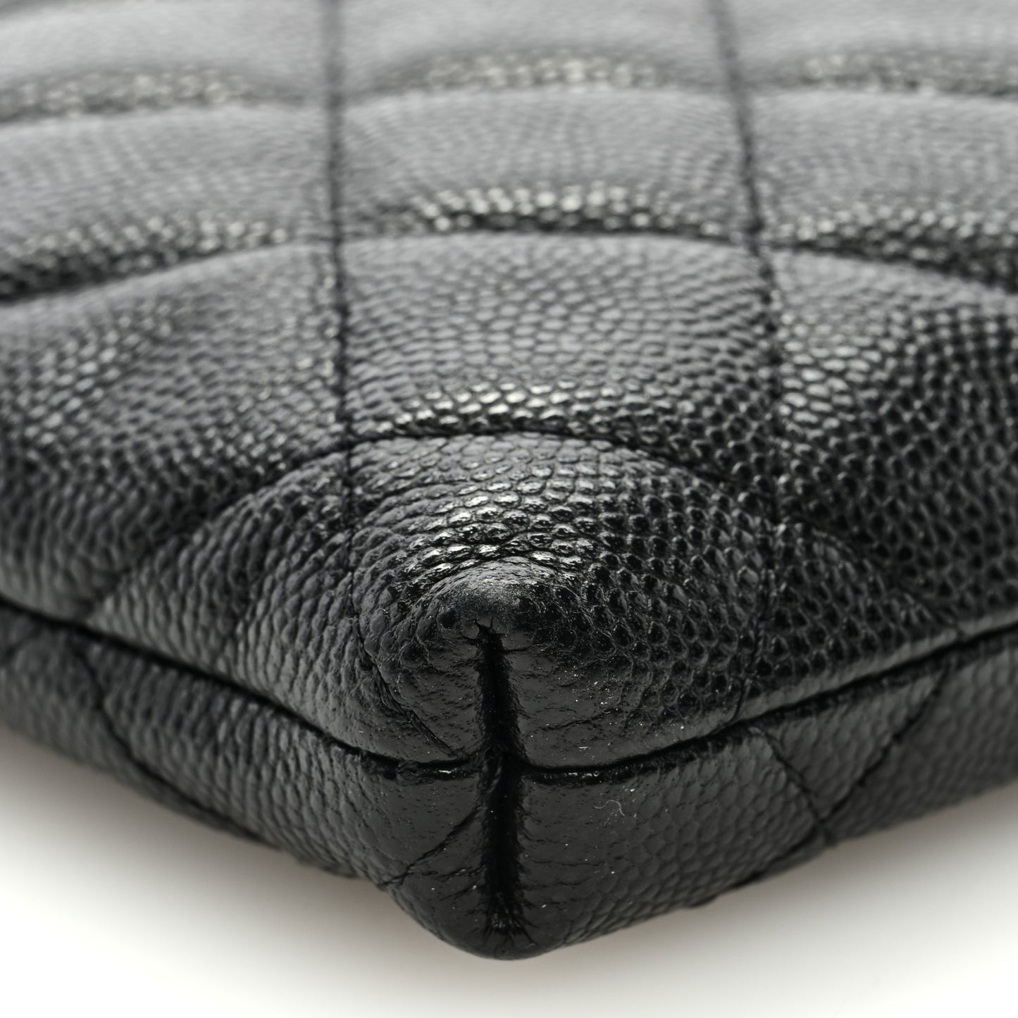 Caviar Quilted French New Wave Phone Holder With Chain Black