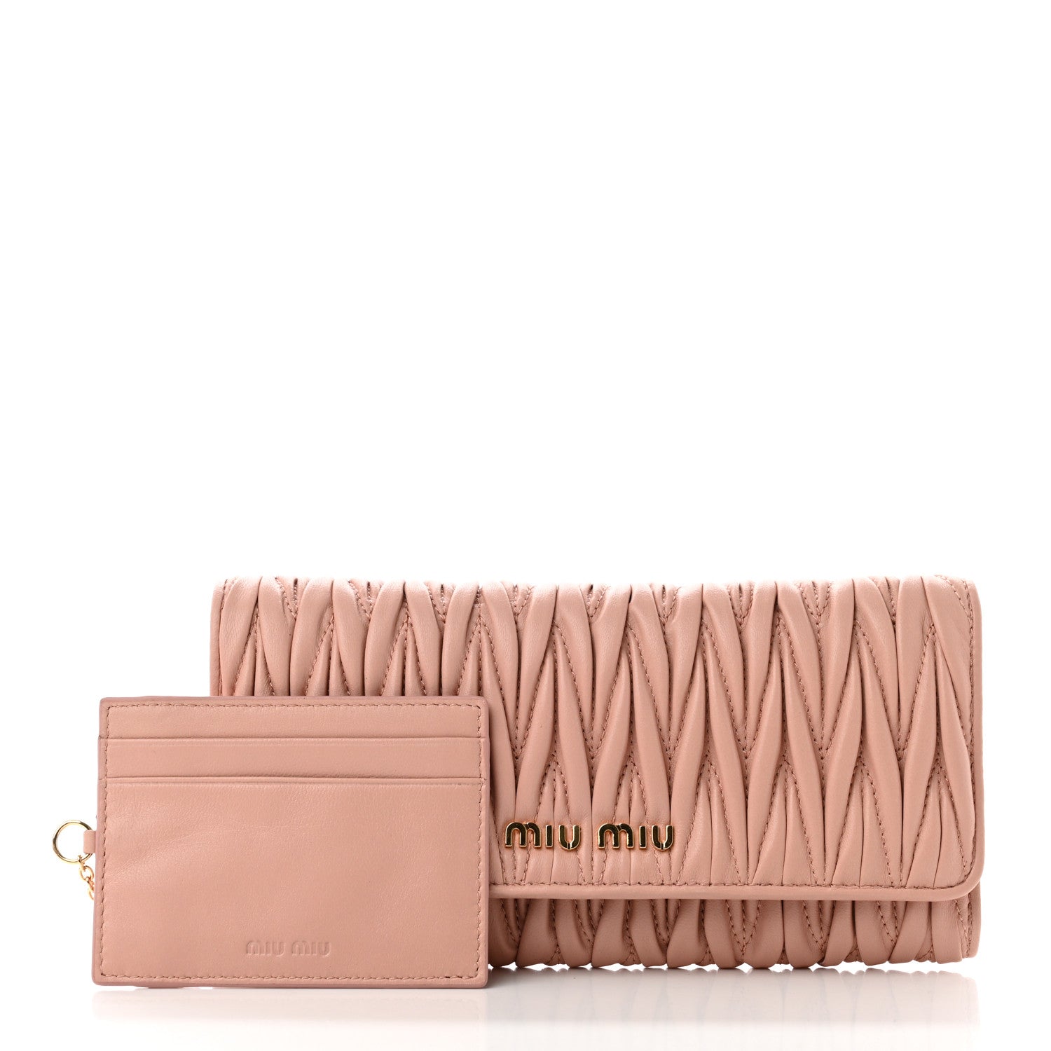 Miu Miu Nappa Matelasse Flap Wallet Orchidea 3 of 8
