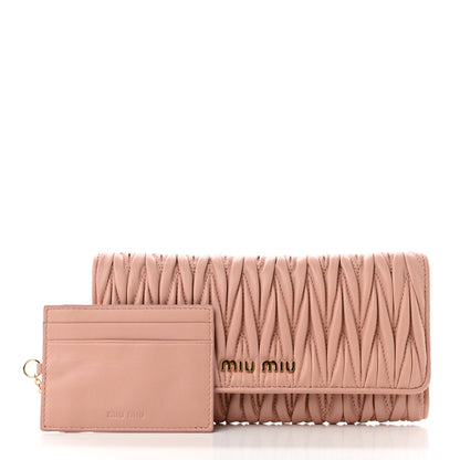 Miu Miu Nappa Matelasse Flap Wallet Orchidea 3 of 8