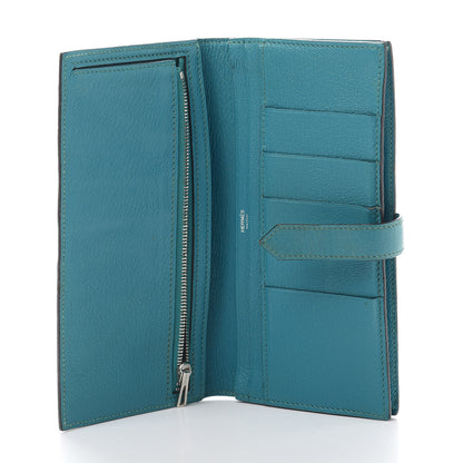 Hermes Chevre Mysore Bearn Gusset Wallet Turquoise 5 of 10