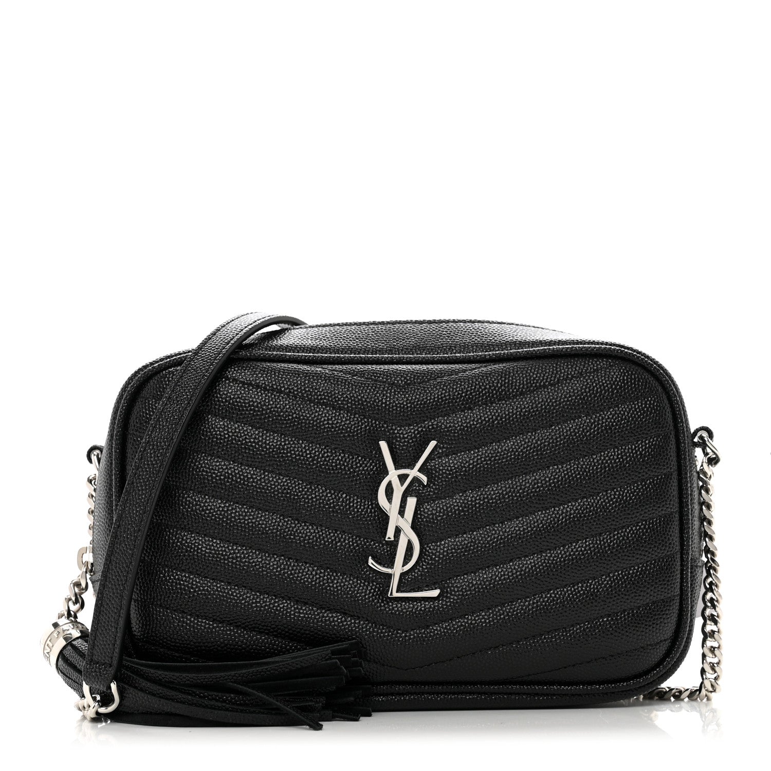 Saint Laurent Grain De Poudre Matelasse Monogram Mini Lou Camera Bag Black 1 of 10