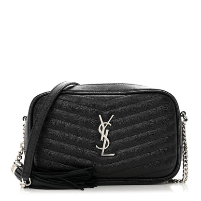 Saint Laurent Grain De Poudre Matelasse Monogram Mini Lou Camera Bag Black 1 of 10