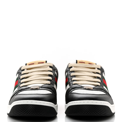 Gucci Calfskin Web Mens Screener Sneakers 41 Black White 2 of 9