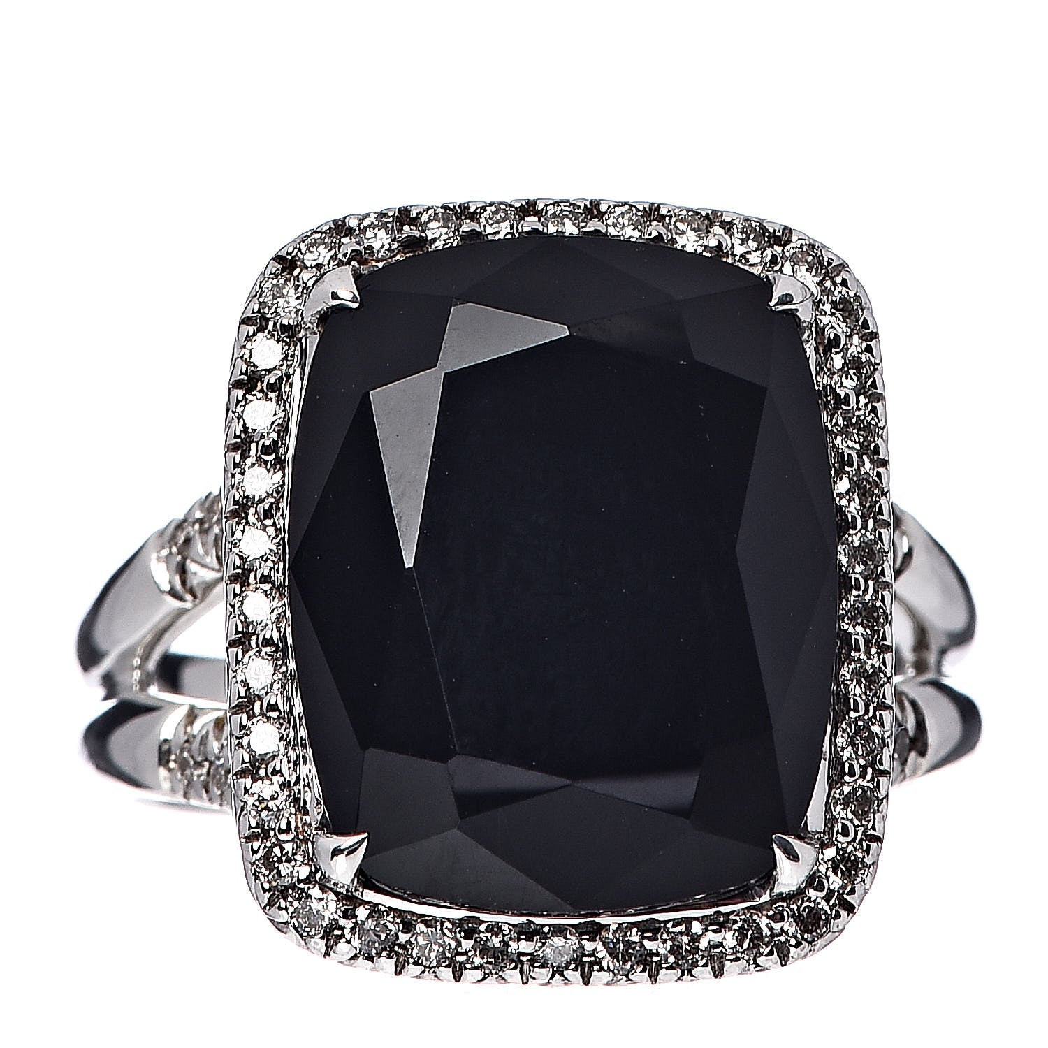 John Hardy Sterling Silver Black Onyx Diamond Classic Chain Batu Ring 54 7 1 of 6
