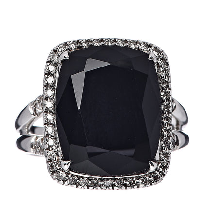 John Hardy Sterling Silver Black Onyx Diamond Classic Chain Batu Ring 54 7 1 of 6
