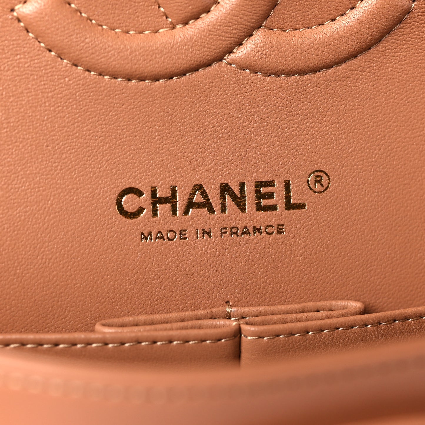 Lambskin Quilted Medium Double Flap Brown