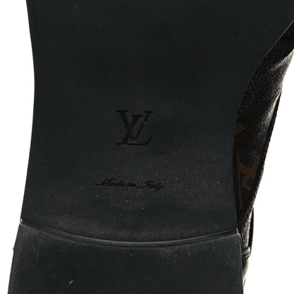 Louis Vuitton Monogram Calfskin Wonderland Flat Ranger Boots 40 Black 6 of 10