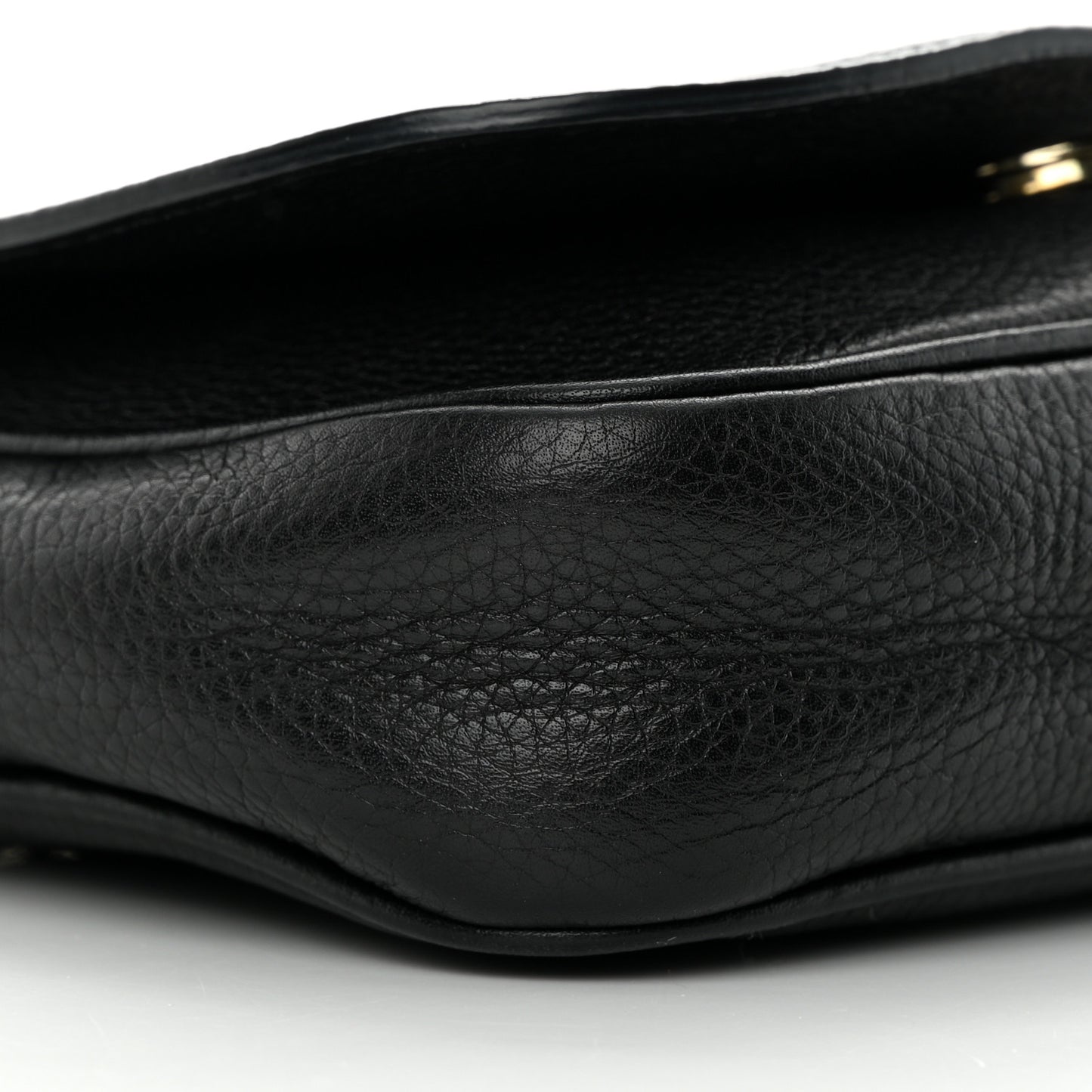 Pebbled Calfskin Small Soho Flap Crossbody Black