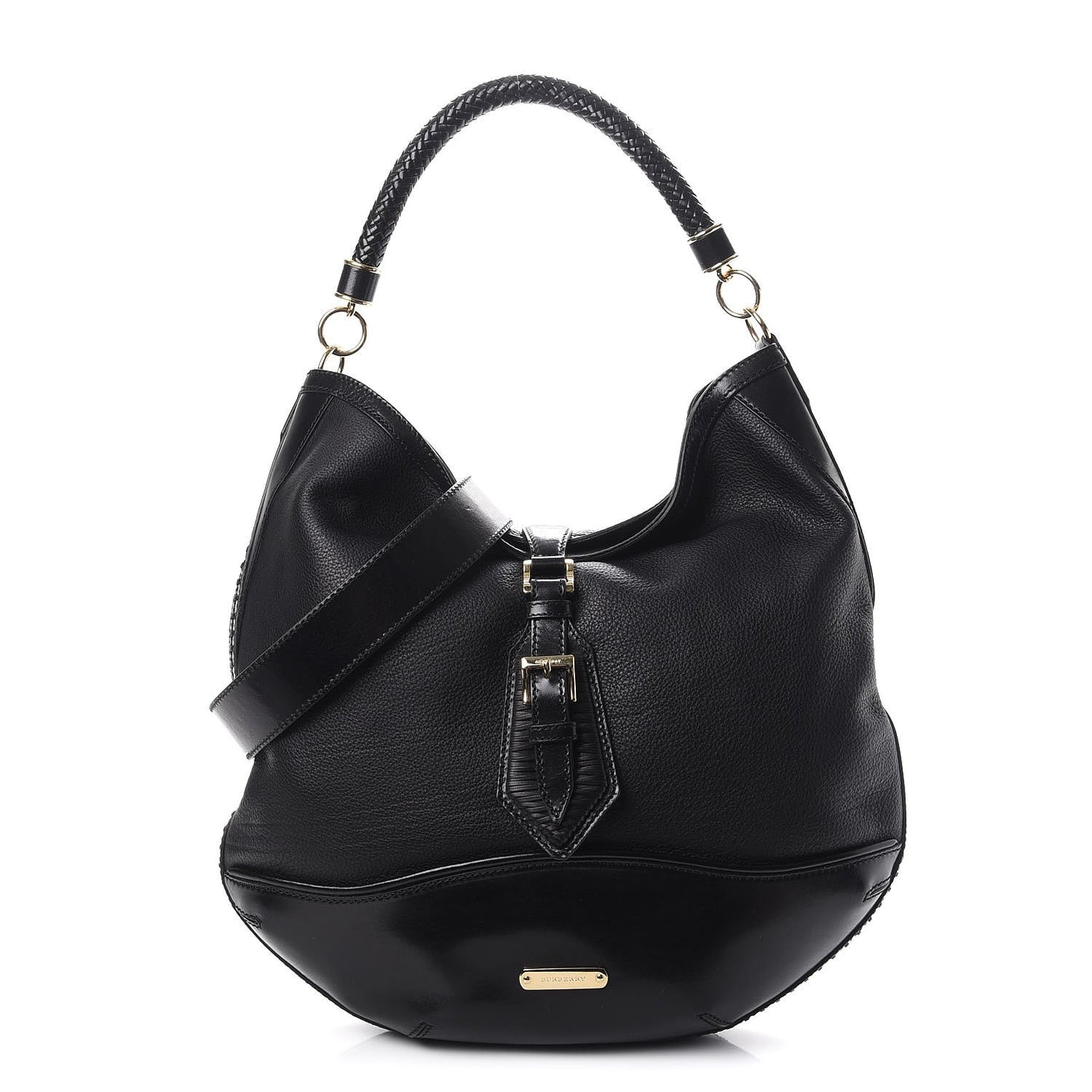Grained Calfskin Medium Parade Hobo Black