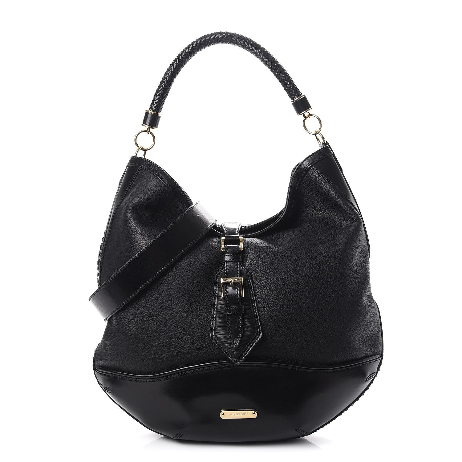 Burberry Grained Calfskin Medium Parade Hobo Black 1 of 9