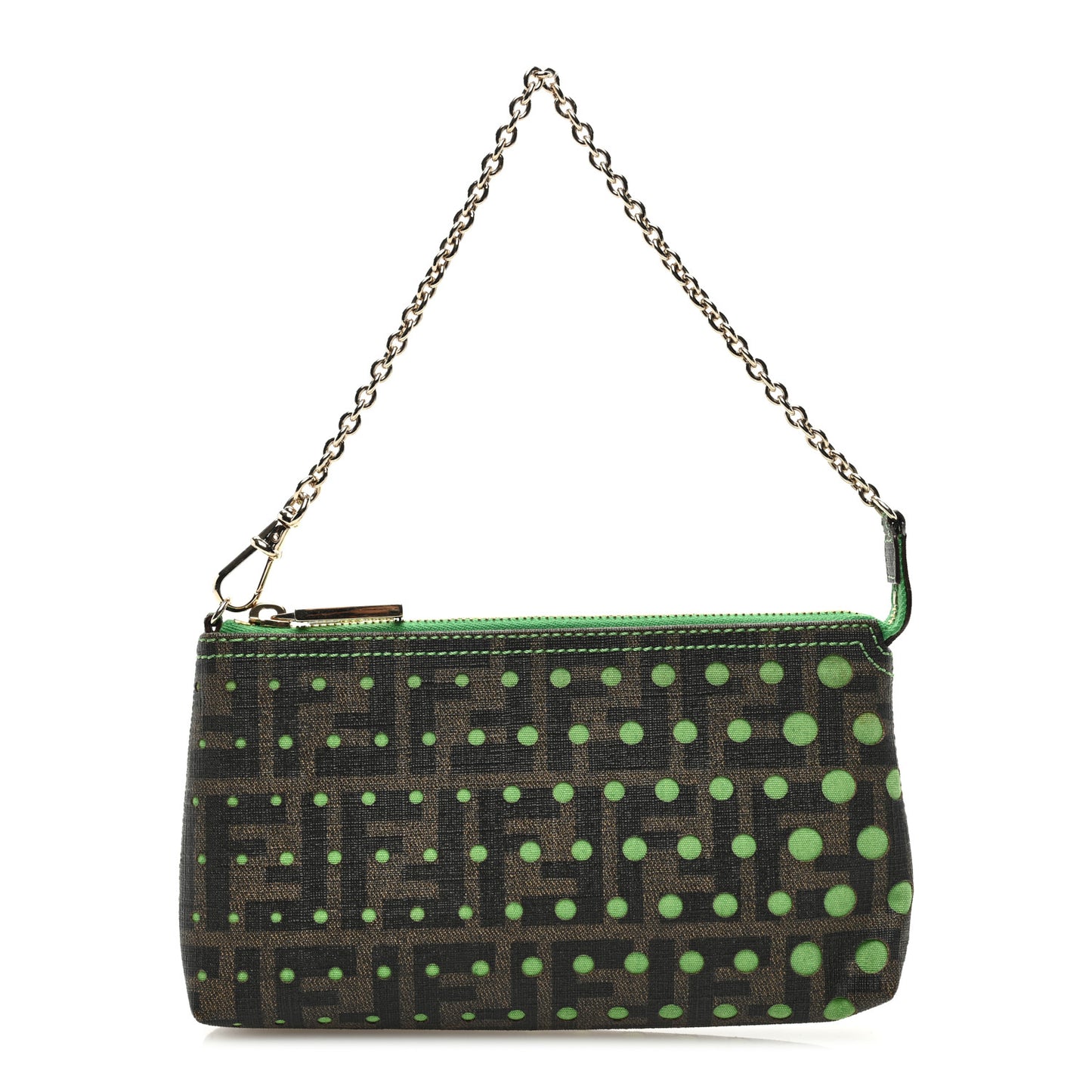 Zucca Spalmati Dots Pochette Tobacco Green