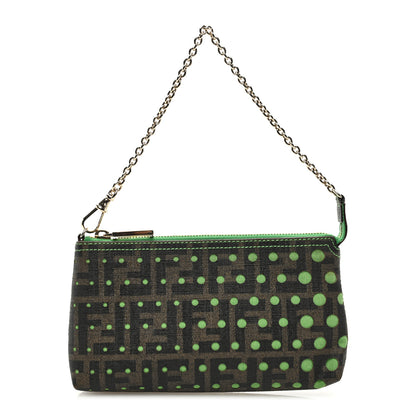 Fendi Zucca Spalmati Dots Pochette Tobacco Green 1 of 10